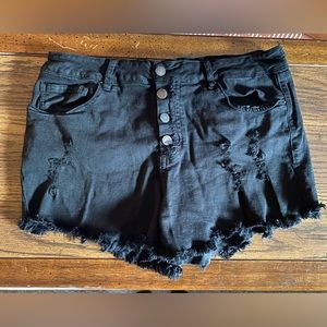 Black high-rise shorts